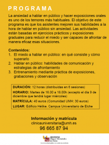 curso clinica universitaria habalr en público 2